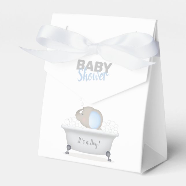 Ballotins Baby shower bébé éléphant bulle  garçon de bain (Verso)