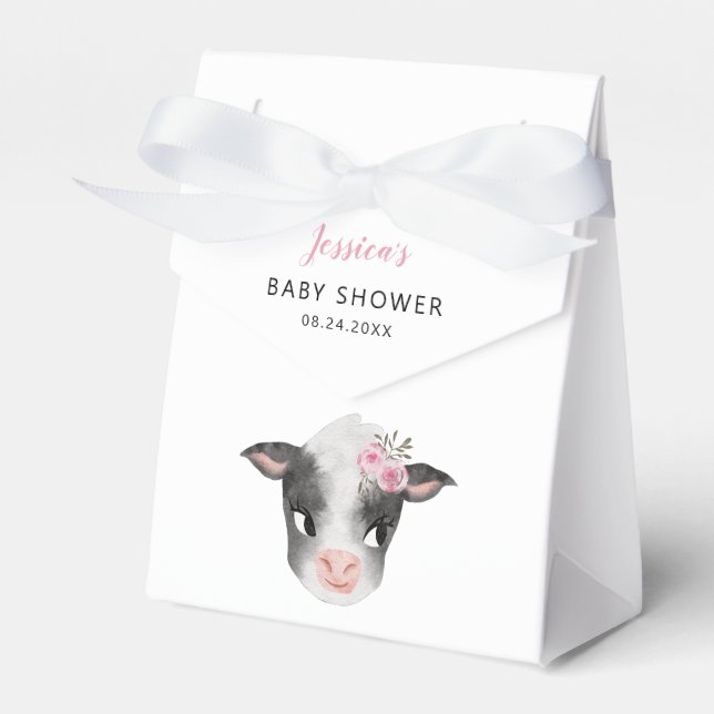 Ballotins Baby shower bébé vache fille (Verso)
