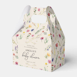 Ballotins Baby shower beige fleuri un peu Fleur sauvage