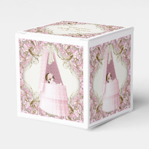Ballotins Baby Shower Berceau Rose et Or