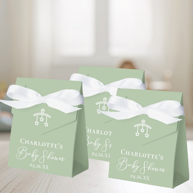 Ballotins Baby shower blanc Chic Sage Vert Personnalisé (Créateur téléchargé)