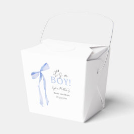 Ballotins Baby shower Bleu Bow Invitation, Baby shower garço