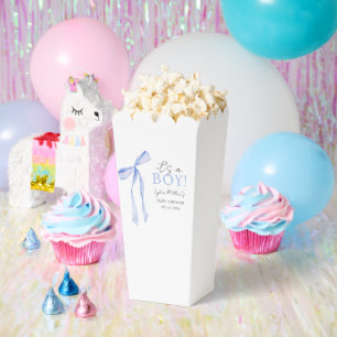 Ballotins Baby shower Bleu Bow Invitation, Baby shower garço