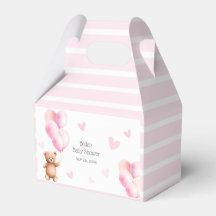 Baby shower Blonde à ours rose mou
