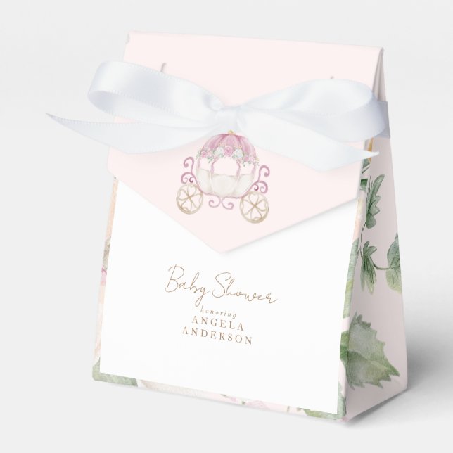 Ballotins Baby shower Blush Princess Carriage (Verso)