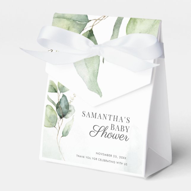 Ballotins Baby shower Botanique de feuillage Eucalyptus (Verso)