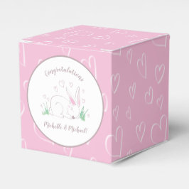 Ballotins Baby shower Bunny rose Bois Aquarelle