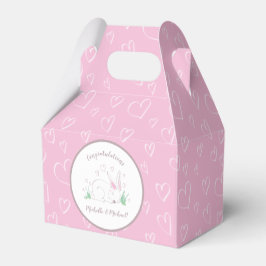 Ballotins Baby shower Bunny rose Bois Aquarelle