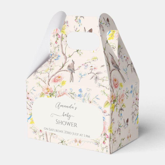 Ballotins Baby shower chinois rose floral (Verso)