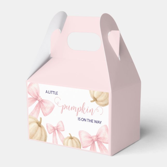 Ballotins Baby shower Citrouille arc rose délicat (Verso)