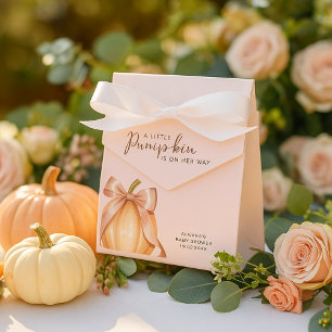 Ballotins Baby shower citrouille d'aquarelle rose Bow