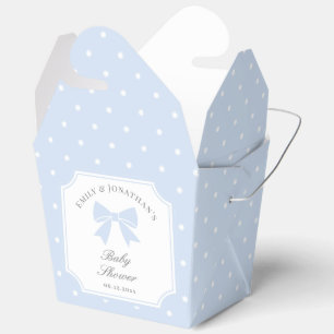 Ballotins Baby shower classique Pois Dusty Blue Bow Boy