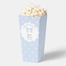 Baby shower classique Pois Dusty Blue Bow Boy