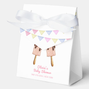 Ballotins Baby shower Crème de glace de Bow Popcicle Rose mi