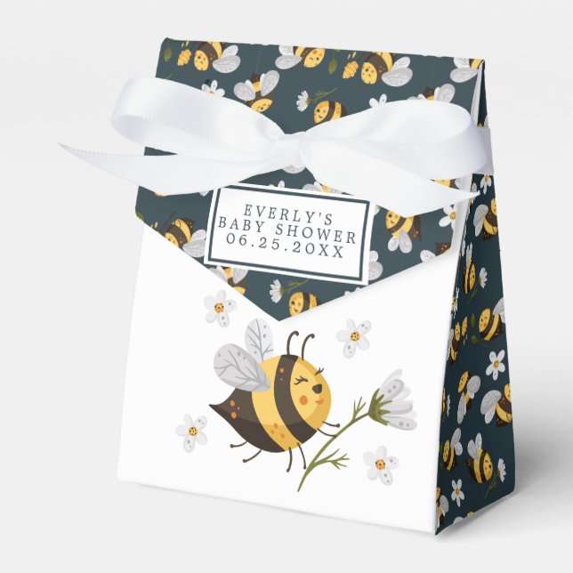 Ballotins Baby shower d'abeilles à fleur marguerite (Verso)