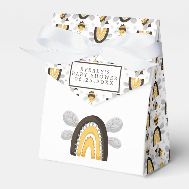 Ballotins Baby shower d'abeilles de l'arc-en-ciel (Verso)