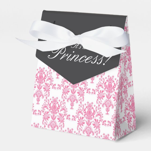 Ballotins Baby shower Damas rose et noir (Verso)