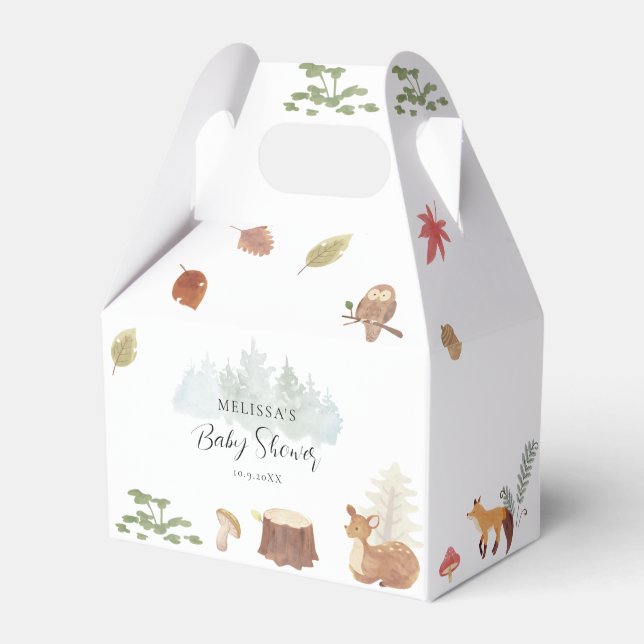 Ballotins Baby shower d'animaux de bois mignons (Verso)