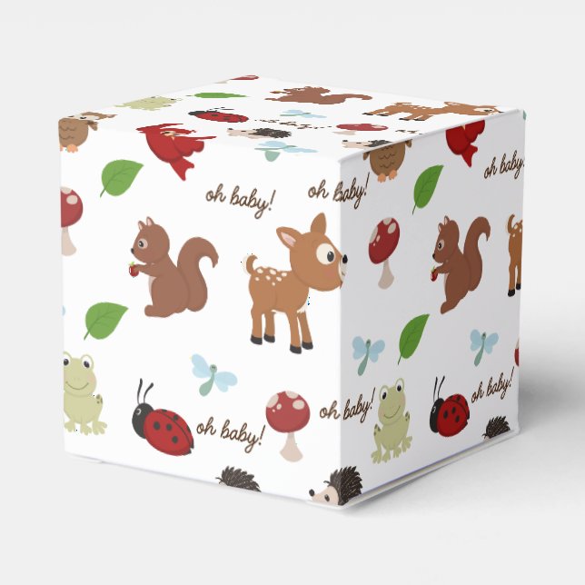Ballotins Baby shower d'animaux de bois mignons (Arrière)