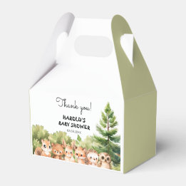 Ballotins Baby shower d'animaux de bois verts