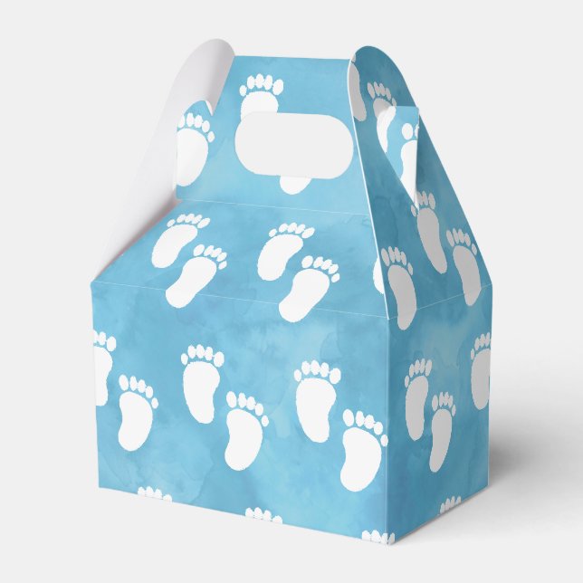 Ballotins Baby shower d'aquarelle bleu Motif d'empreinte (Verso)