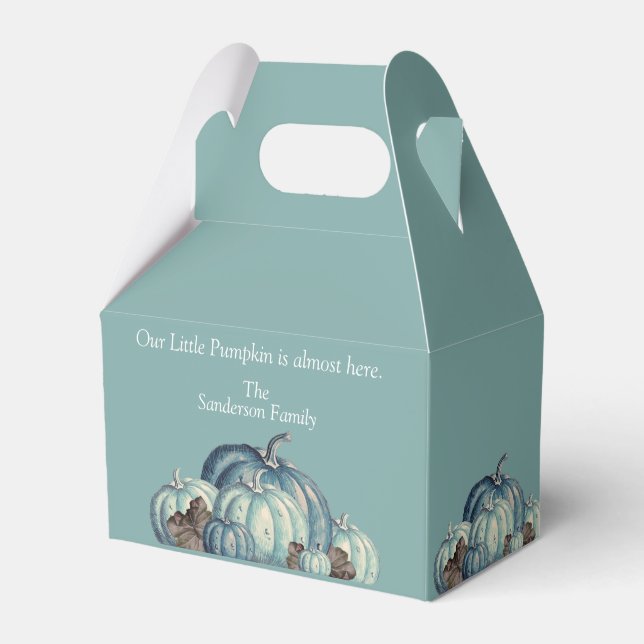 Ballotins Baby shower d'aquarelle Citrouille bleu (Verso)