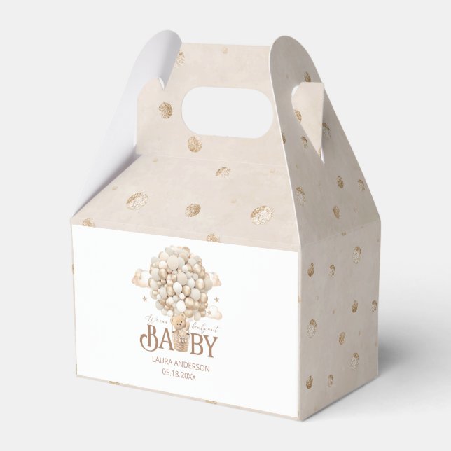 Ballotins Baby shower d'aquarelle d'ours en peluche moderne (Verso)