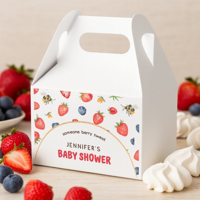Ballotins Baby shower d'aquarelle doux Berry été (Summer Berry Sweet Watercolor Baby Shower Favor Boxes)