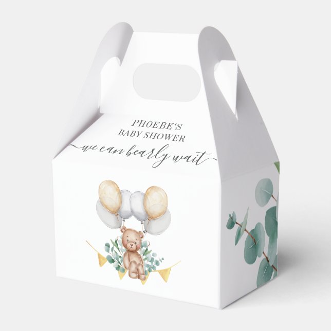 Ballotins Baby shower d'attente précoce Bois Ours animal (Verso)