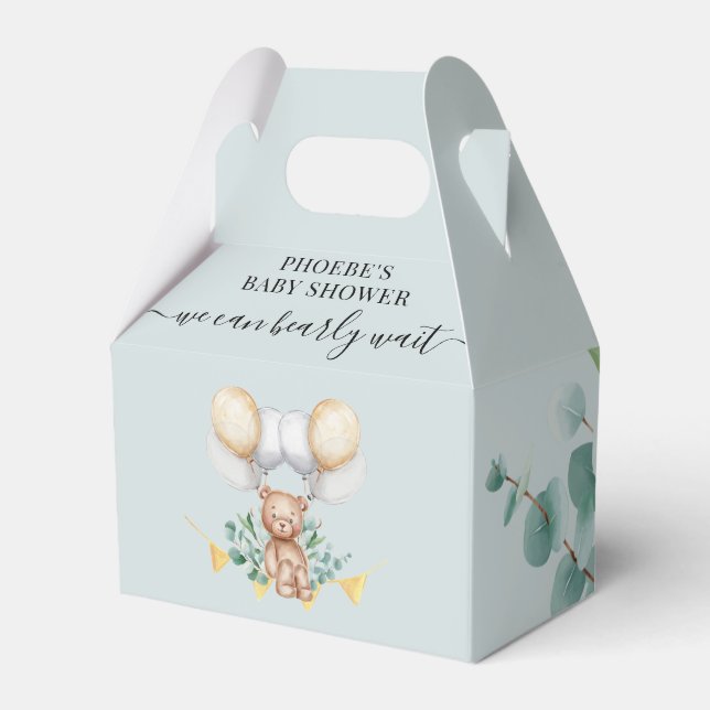 Ballotins Baby shower d'attente précoce Ours de bois Favoris (Verso)