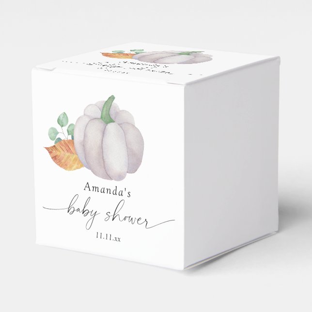 Ballotins Baby shower d'automne citrouille blanc (Verso)