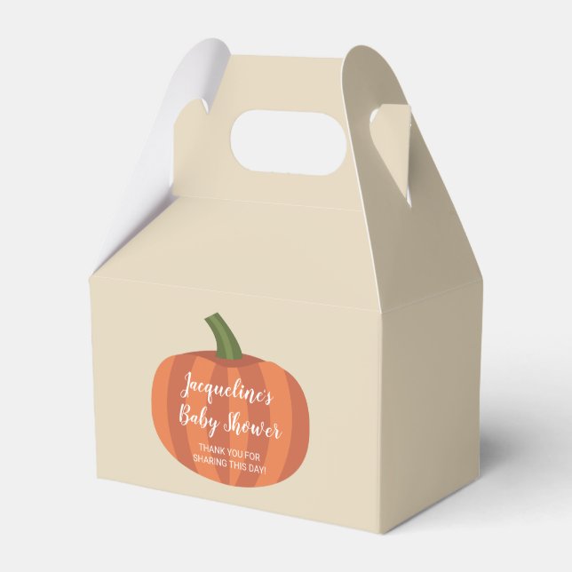 Ballotins Baby shower d'automne Orange Citrouille (Verso)
