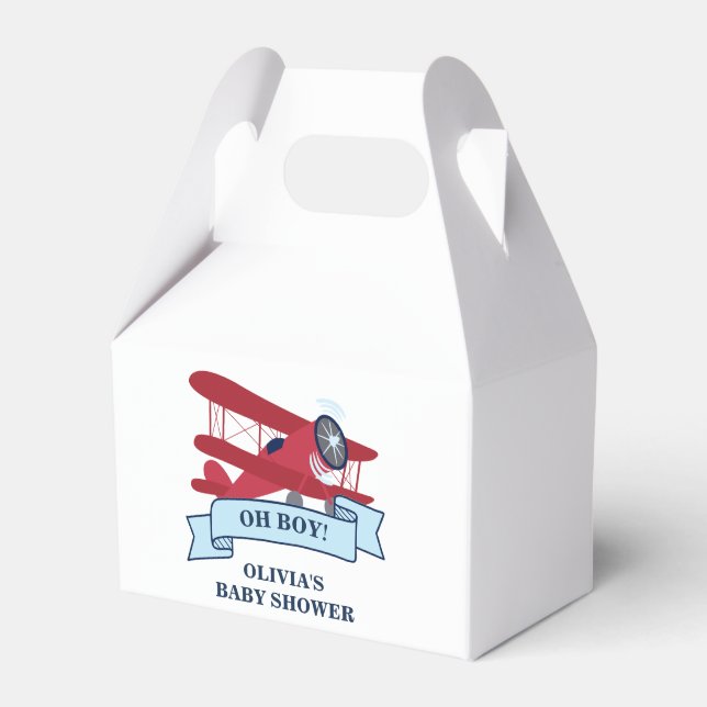 Ballotins Baby shower d'avion rouge (Verso)
