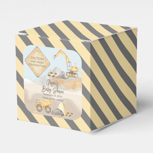 Ballotins Baby shower de camion de construction (Verso)