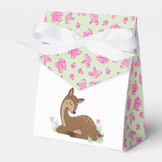 Ballotins Baby shower de cerfs Forêt Faune rose (Verso)