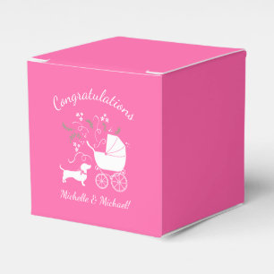 Ballotins Baby shower de chien rose Dachshund Wiener
