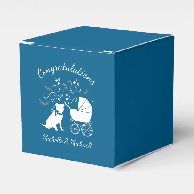 Ballotins Baby shower de chien taureau Pit (Verso)