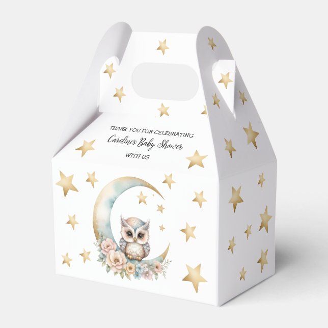Ballotins Baby shower de chouette à aquarelle mignonne (Verso)