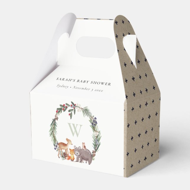 Ballotins Baby shower de courge feuillu mou en bois (Verso)