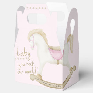 Ballotins Baby shower de cow-girl rose Vintage rocheuse