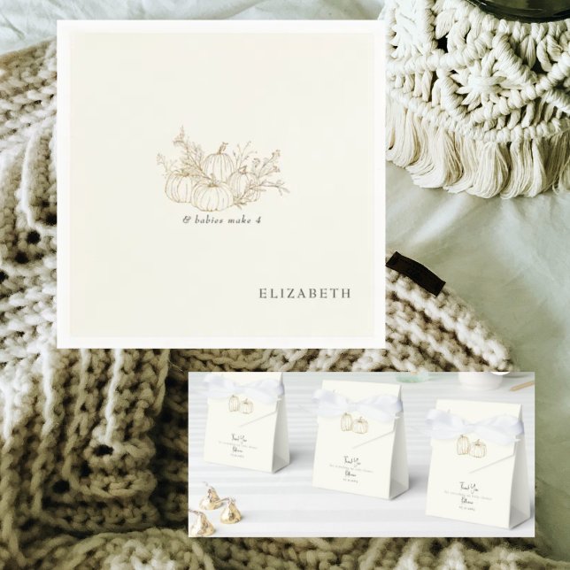 Ballotins Baby shower de crème Citrouille Twins (Créateur téléchargé)