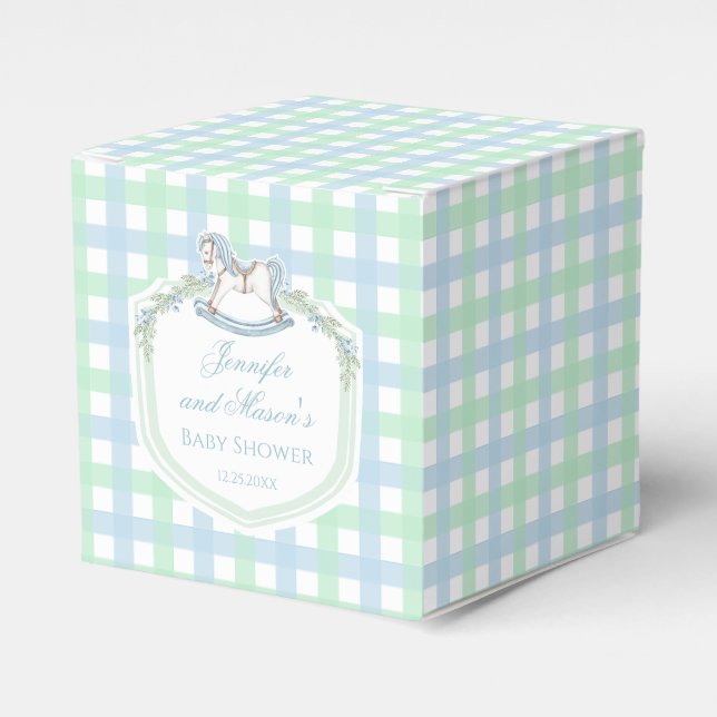 Ballotins Baby shower de crête de cheval bleu pastel (Verso)