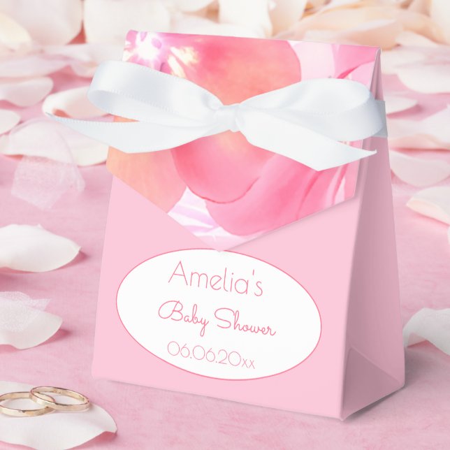 Ballotins Baby shower de douche en fleurs roses (Mariage)