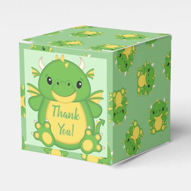 Ballotins Baby shower de dragon vert (Verso)