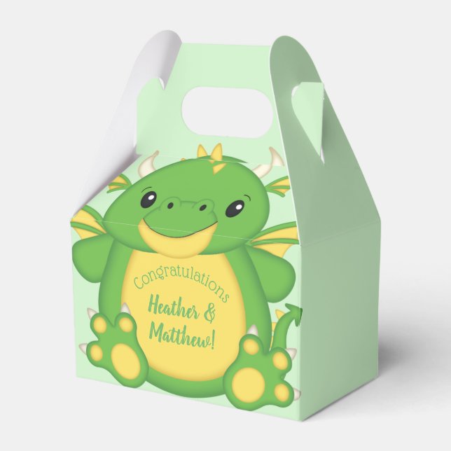 Ballotins Baby shower de dragon vert (Verso)