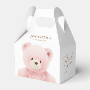 Ballotins Baby shower de fille d'ours rose personnalisé
