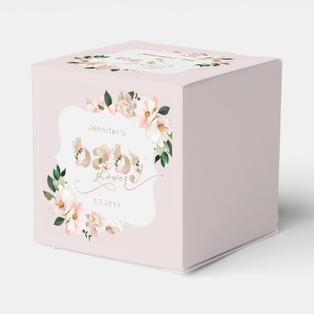 Ballotins Baby shower de fille rose pâle (Arrière)