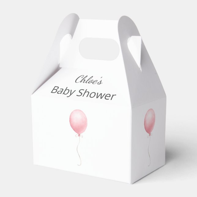 Ballotins Baby shower de filles de ballons rose moderne (Verso)