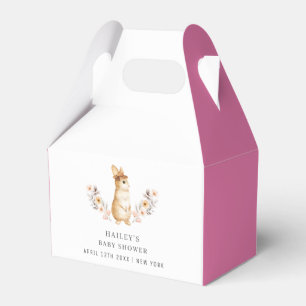 Ballotins Baby shower de Fleur sauvage de lapin rose minimal