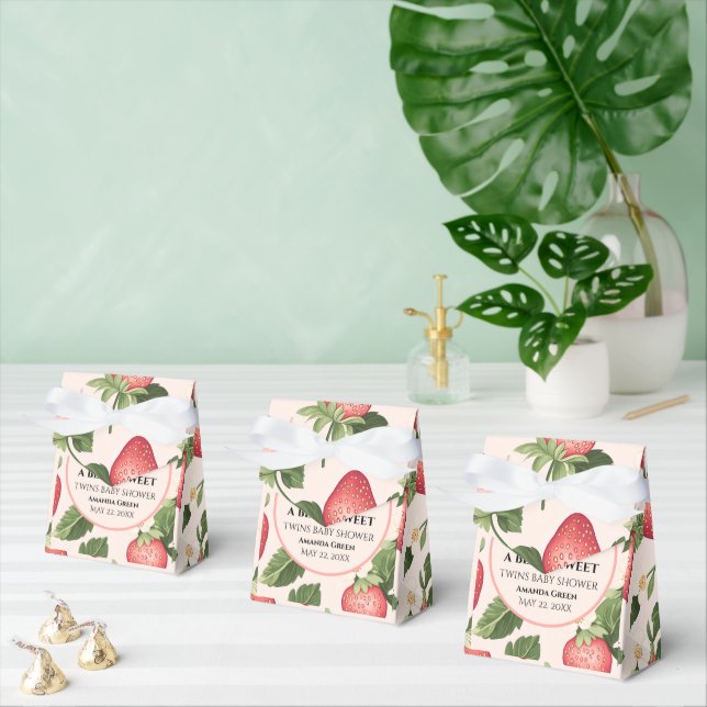 Ballotins Baby shower de fraises sucrées TWINS Berry (Multiple)